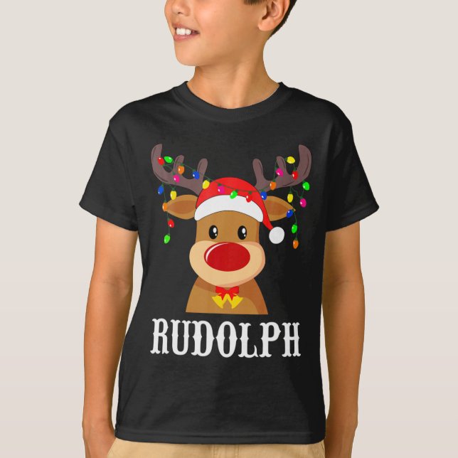 Santa Reindeer Rudolph Xmas Group Costume  T-Shirt (Vorderseite)