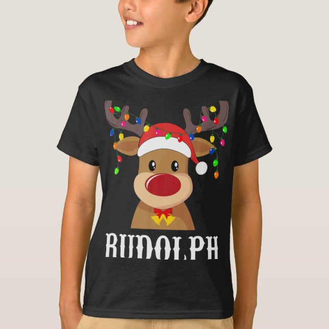 Santa Reindeer Rudolph Xmas Group Costume T Shirt  (Vorderseite)