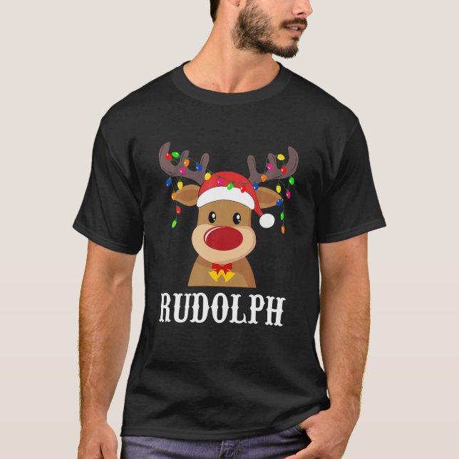 Santa Reindeer Rudolph Xmas Group Costume T-Shirt (Vorderseite)