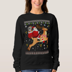 Santa Reindeer Shih Tzu Dog präsentiert Sweatshirt