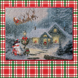 Santa Reindeer Sleigh Weihnachtsfeiertag Puzzle
