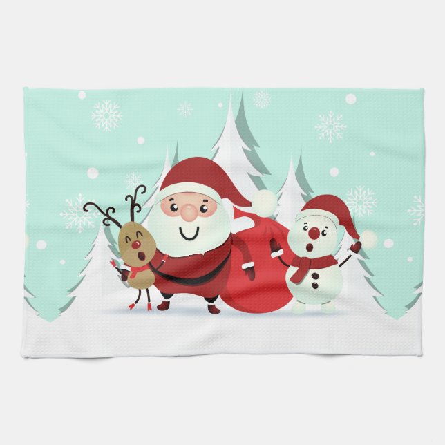 Santa, Reindeer & Snowman Küchentücher (Horizontal)