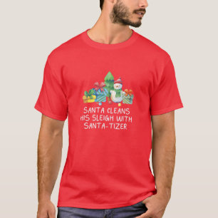 Santa reinigt sein Schlitten mit Weihnachten T-Shirt