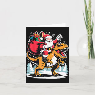 Santa reitet auf Dinosaurier T Rex Weihnachten Jun Karte