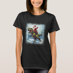 Santa reitet auf einem Dinosaurier T-Rex Lustiges  T-Shirt