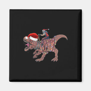 Santa Reitet Dinosaurier T Rex Weihnachten Jungen Magnet