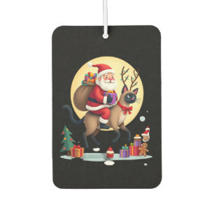 Santa Reitet Rentier Siamese Katze Weihnachtsbaum Autolufterfrischer