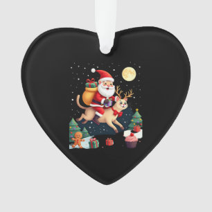 Santa Reitet Rentier Siamese Katze Weihnachtsbaum Ornament