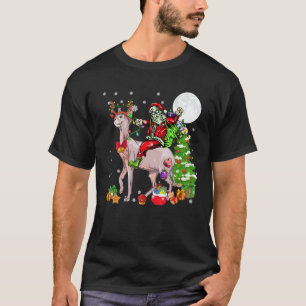 Santa Reitet Rentier Sphynx Katze Weihnachtsbaum T-Shirt