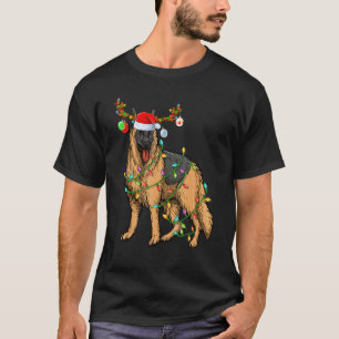 Santa Rentier Deutscher Schäferhund Xmas Lichter C T-Shirt