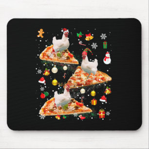 Santa-Rentier-Elf-Huhn-Reit-Pizza-Weihnachten-Gala Mousepad