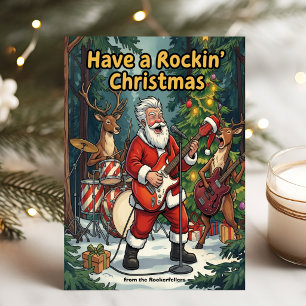 Santa-Rentier-Rock-Weihnachtsband Feiertagskarte