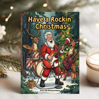 Santa-Rentier-Rock-Weihnachtsband Feiertagskarte