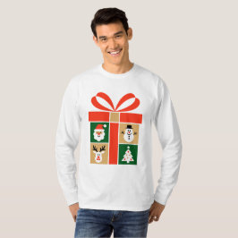 Santa, Rentier, Schneemann und Baum Kunst T-Shirt