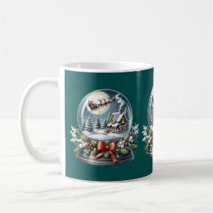 Santa Rentiersritt im Schneekugel-Wunderland Kaffeetasse