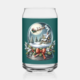 Santa Rentiersschlittenfahrt im Schneekugel-Wunder Dosenglas