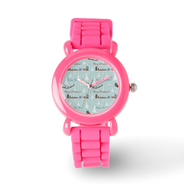 Santa-Rentierteam Armbanduhr (Vorderseite)