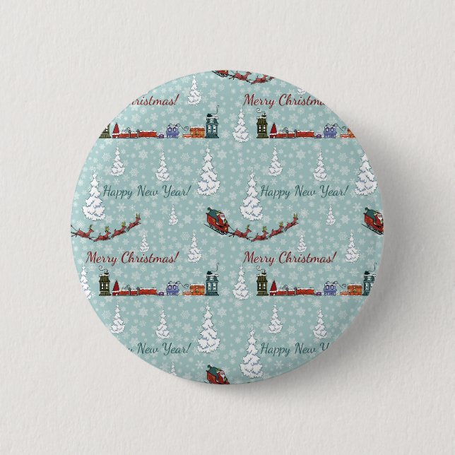 Santa-Rentierteam Button (Vorderseite)