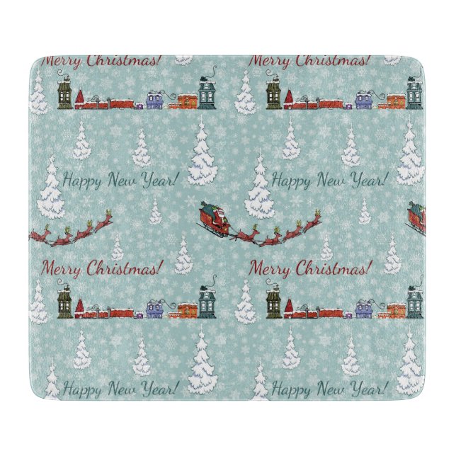 Santa-Rentierteam Schneidebrett (Vorderseite)