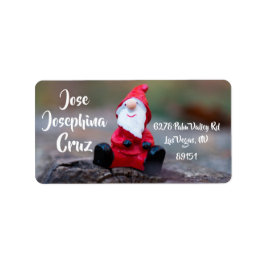 Santa Return Address Label, Miniatur-Schnitzerei Adressaufkleber