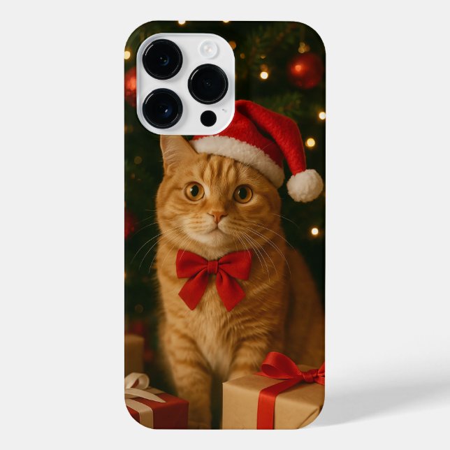 Santa Ribbon Cat iPhone 14 Pro Max Case iPhone Hülle (Rückseite)