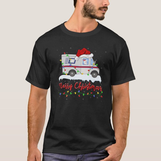 Santa Ride Mail Carrier Car Mailman Postarbeiter T-Shirt (Vorderseite)