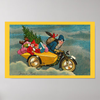 Santa Ride Motorrad - Poster