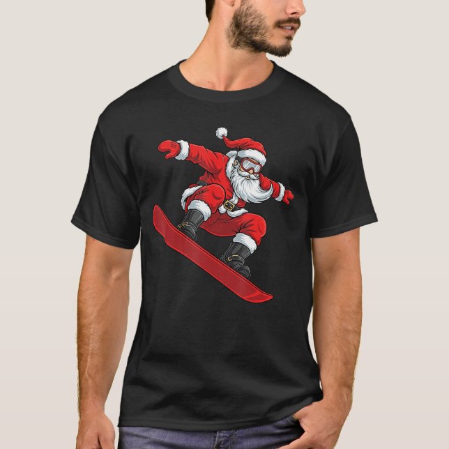 Santa Ride Snowboard Funny Christmas Freestyle Sno T-Shirt (Vorderseite)