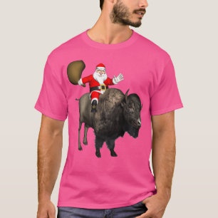 Santa Riding A Bison T-Shirt