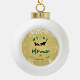 Santa Riding a Bull Sleigh – Forex Pipmas Gift Keramik Kugel-Ornament