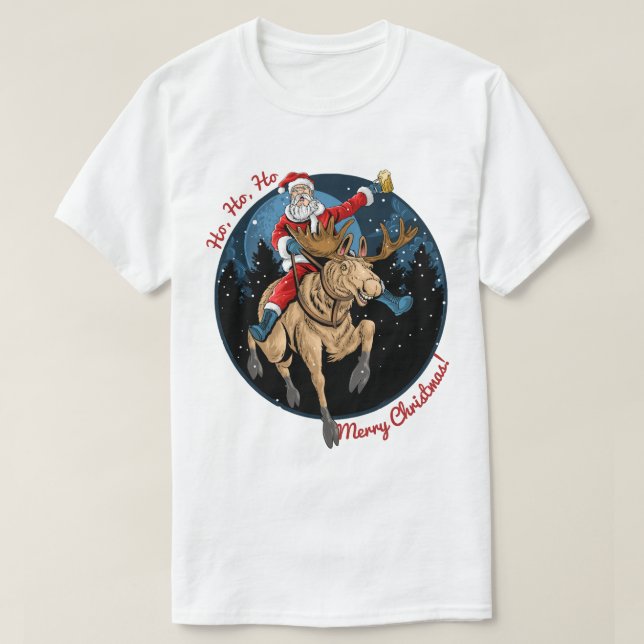 Santa Riding a Elose T-Shirt (Design vorne)