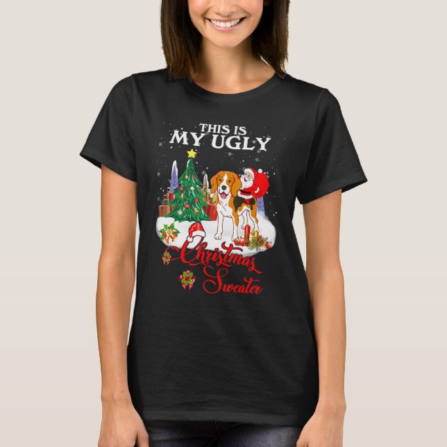 Santa Riding Beagle Das ist mein hässlicher Weihna T-Shirt (Vorderseite)