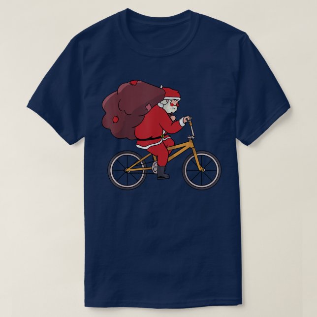 Santa Riding Bike Weihnachten Weihnachten XMas Paj T-Shirt (Design vorne)