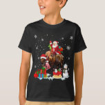 Santa Riding Bison Christmas Pajama Family Matchin T-Shirt<br><div class="desc">Santa Riding Bison Christmas Pajama Familie Matching Snowman</div>