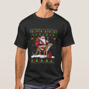 Santa Riding Cheetah Weihnachts Sweater Style Ugy T-Shirt