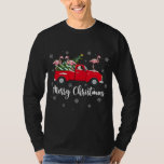 Santa Riding Christmas Tree Truck Flamingo Bird Ch T-Shirt<br><div class="desc">Weihnachtsbaum Truck Flamingo Bird Weihnachtsfest</div>