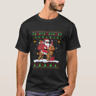 Santa Riding Cockapoo Dog Weihnachtswein T-Shirt