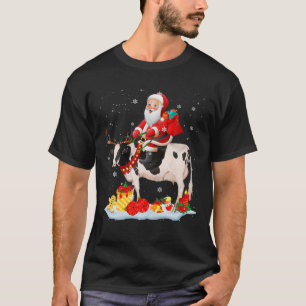 Santa Riding Cow Rentier Weihnachtskühe Liebe T-Shirt
