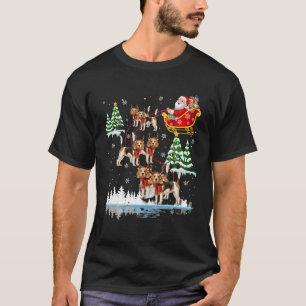 Santa Riding Dackel Rentier Christmas Pajama M T-Shirt