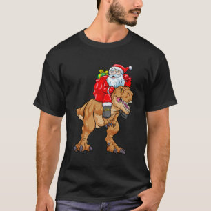 Santa Riding Dinosaur Christmas T Rex Geschenke Bo T-Shirt