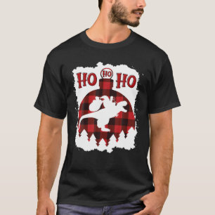 Santa Riding Dinosaur Santa Riding T - Rex Funny T-Shirt