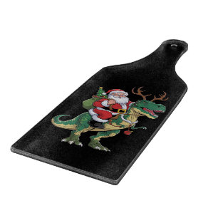 Santa Riding Dinosaur T-Rex Weihnachtsfeiertag Schneidebrett