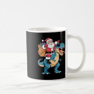 Santa Riding Dinosaur T Rex Weihnachtsjunge Männer Kaffeetasse