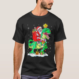 Santa Riding Dinosaur T Rex Weihnachtsjunge Männer T-Shirt