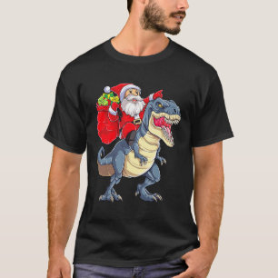 Santa Riding Dinosaur T Rex Weihnachtsjunge Männer T-Shirt