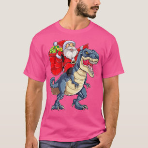 Santa Riding Dinosaur T rex Weihnachtsjunge Männer T-Shirt
