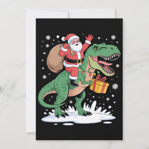Santa Riding Dinosaurier T Rex Weihnachtsfeiertag Feiertagskarte