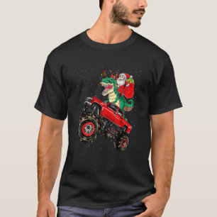 Santa Riding Dinosaurier Trex Monster Truck Boys K T-Shirt