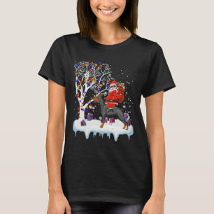Santa Riding Doberman Pinscher Dog 191 T-Shirt