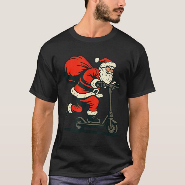 Santa Riding Electric Scooter  T-Shirt (Vorderseite)